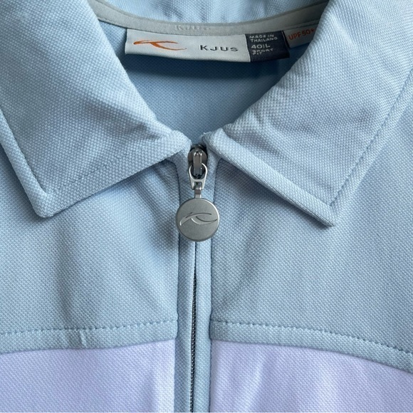 KJUS Women Top Blue White‎ 40 L Sport Fit UPF 50+ Polo Sleeveless 38” Bust Golf - Picture 3 of 11